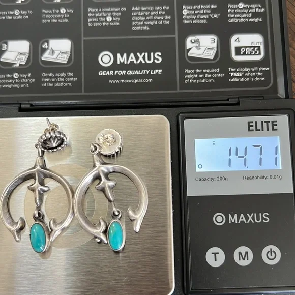 Conch Post Earrings with Naja made by Navajo Annie Spencer - Handmade - Picture 6 of 6